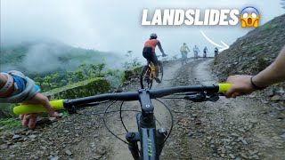 Landslides and Heavy Rainfall me cycling😱 MTB Offroad Ride for water conservation ❤️ [upl. by Acireit547]