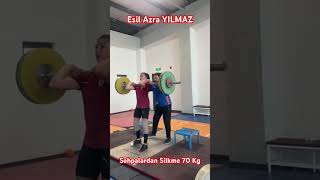 Esil Azra YILMAZ Sehpalardan Silkme 70 Kg [upl. by Wilkison425]