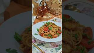 Spicy Shrimp Pasta homecook easy way 🦐 malaysia cookingfood recipe [upl. by Ellenod]