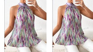 DIY How to Cut and Sew HALTER NECK TOP Easy Beginners Friendly Tutorial [upl. by Notse130]