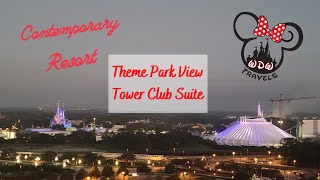 Contemporary Resort  Tower Club Level Suite Tour  Theme Park View [upl. by Azmuh]