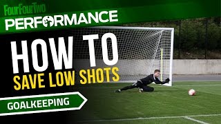 Goalkeeper training drill  How to save low shots  Swansea City Academy [upl. by Ahsoyem]