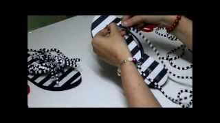 ZAPATILLAS CON TRAPILLO DIY SANDALIAS DECORADAS [upl. by Acirne]