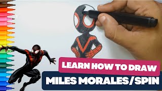 Learn How to Draw Miles Morales  Spin [upl. by Ecirad781]