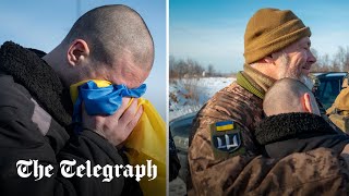 Hundreds of Ukrainian prisoners of war return home [upl. by Mathia]