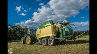 Siloballen pressen  John Deere 6190R und Krone Comprima CV150XC  Lohnbetrieb Wessels [upl. by Lenneuq]