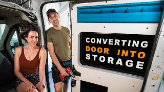 Campervan Sliding Door Storage  Using Every Inch of Space S3E4 [upl. by Goldin]