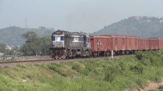 IRFCA LKO quotPRABALquot WDM3A Diesel locomotive with freight wagons [upl. by Philippe]