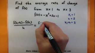 Calculus  Find the average rate of change of a function between two points [upl. by Myron]