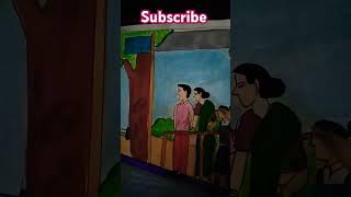 Bus stand scene artinspiration paintingskills drawing yt painting [upl. by Atnoid]