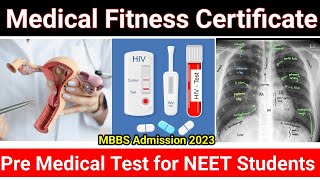 Medical Fitness Certificate Medical Testings for MBBS Admission [upl. by Nehepts405]