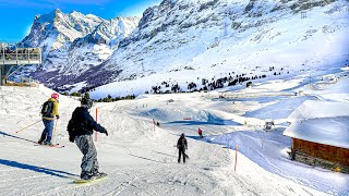 Jungfrau the most beautiful ski resort in Switzerland ❄️ Swiss Alps 4K 🇨🇭 [upl. by Stephanus]