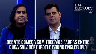 DEBATE COMEÇA COM TROCA DE FARPAS ENTRE DUDA SALABERT PDT E BRUNO ENGLER PL [upl. by Nordin]