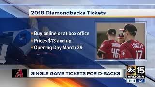 Arizona Diamondbacks singlegame tickets on sale Monday [upl. by Airdnaed891]