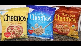 Cheerios Frosted Cheerios amp Honey Nut Cheerios Cereal Review [upl. by Annoid392]