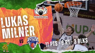 Lukas Milner BC Prievidza vs Spisski Rytieri 11 Points 9 Rt 3 Blks Nike SBL [upl. by Diannne]