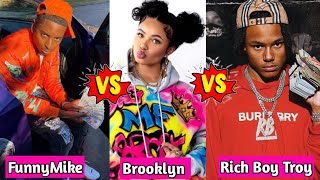 Rich Boy Troy vs FunnyMike vs Brooklyn Queen Lifestyle Comparison 2024 [upl. by Metzger]