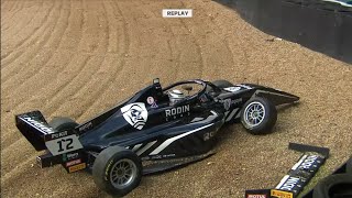 British F4 2024  Brands Hatch Race 1  Ninovic Crash [upl. by Zora]