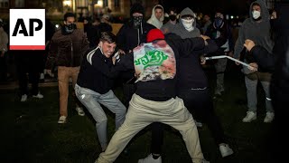 Fights break out between protesters at UCLA [upl. by Ataga778]