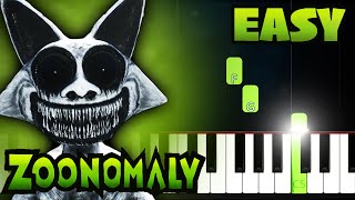 ZOONOMALY Theme  EASY Piano Tutorial [upl. by Odnamla]