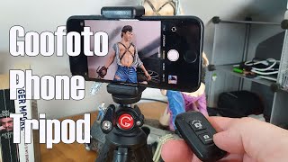 Goofoto Phone Tripod  Portable stand for iPhone and Android mobile with a remote control and clip [upl. by Kenwood]