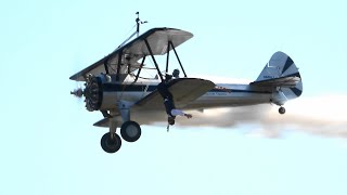 Joe Bender Wing Walking with RJ Gritter at the controls Culpleper Air Fest 2024 [upl. by Naujek]