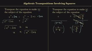 How to Transpose Equations Involving Squares and Square Roots  StepbyStep Examples [upl. by Richela590]