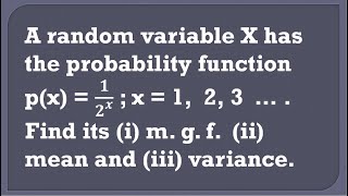 MA3355 MA3391MA3303Probability and Random VariablesMGF Mean amp VarianceDiscrete Random Variable [upl. by Dasi911]