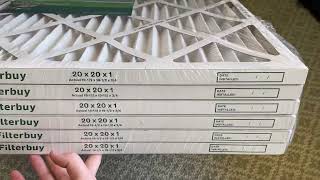 Filterbuy 20x20x1 Air Filter MERV 8 Dust Defense 6 Pack Pleated HVAC AC Furnace Air Filters Replace [upl. by Kettie]