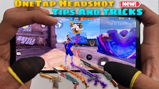 One tap headshot tips and tricks with handcam tutorial garena free fire [upl. by Januarius]