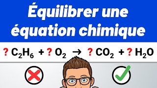 Comment ÉQUILIBRER UNE ÉQUATION CHIMIQUE  🎯 Méthode simple  ✅ C2H6  O2 → CO2  H2O [upl. by Nima]