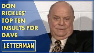 Don Rickles Top Ten Insults For Dave  Letterman [upl. by Daffi]