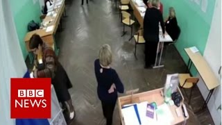 Russia voting fraud caught on camera  BBC News [upl. by Ahsiekrats]