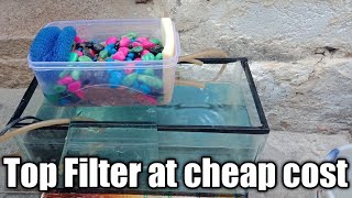 Aquarium top filter cheap cost  How to make own fish tank top filter [upl. by Johnsten]