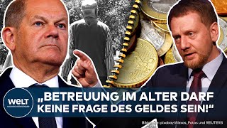 WITTENBERG quotPflegebedürftige finanziell überfordertquot Scholz trifft ostdeutsche Ministerpräsidenten [upl. by Lattonia736]