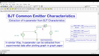 BJT common emitter characteristics and h parameter extraction in TinaTI [upl. by Ranit241]