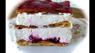 Holländer Kirsch SahneSchnitte mit Blätterteig Anleitung in Deutsch und Englisch zum ausdrucken [upl. by Nylsej388]