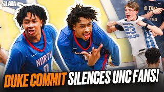 Duke Commit Isaiah Evans SILENCED A Crowd Full Of UNC Fans 😈🔥 PLAYOFFS ARE GETTING CHIPPY 🤬 [upl. by Panter]