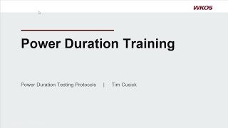 Establishing and Maintaining the Power Duration Curve [upl. by Marvin]