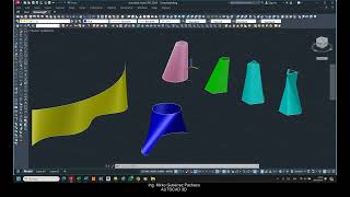 022 Autocad 3D  superficies regladas [upl. by Weinrich]