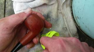 Useing Saddle Soap on leather wrapped pipes [upl. by Eardnaed]