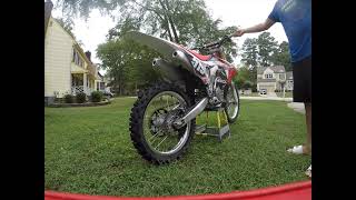 CRF250R Dual Exhaust VS FMF RCT 41 Ti Single Exhaust Comparison [upl. by Rases]