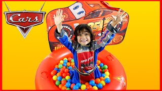 Disney Cars Toys GIANT Lightning McQueen SURPRISE TOYS with Evan [upl. by Ophelie]