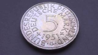 5 Deutsche Mark aus dem Jahr 1951  Schöne alte Münze [upl. by Coraline22]