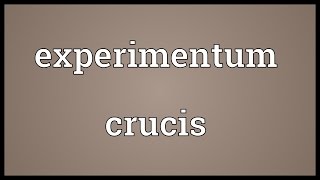 Experimentum crucis Meaning [upl. by Loralie]