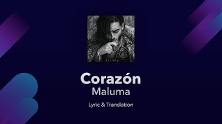 Maluma  Corazón Lyrics English and Spanish amp Portuguese ft Nego do Borel Translation [upl. by Tigges218]