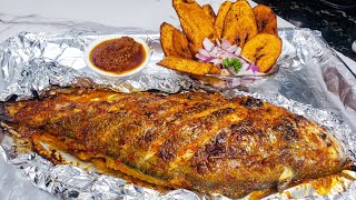 Extra Tasty and Juicy Oven Grilled Fish in a Foil  Oven Grilled Croaker Fish [upl. by Emmalynn]