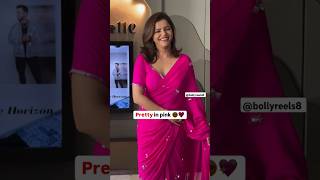 Rubina Dilaik stuns in a gorgeous pink saree 😍💖 rubinadilaik rubina trending saree [upl. by Oiralednac23]