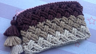 Crochet Celtic Weave Stitch Purse with zipper step by step tutorial [upl. by Rehpotirhc62]