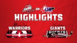 Moose Jaw Warriors at Vancouver Giants 1102  WHL Highlights 202425 [upl. by Ymma]